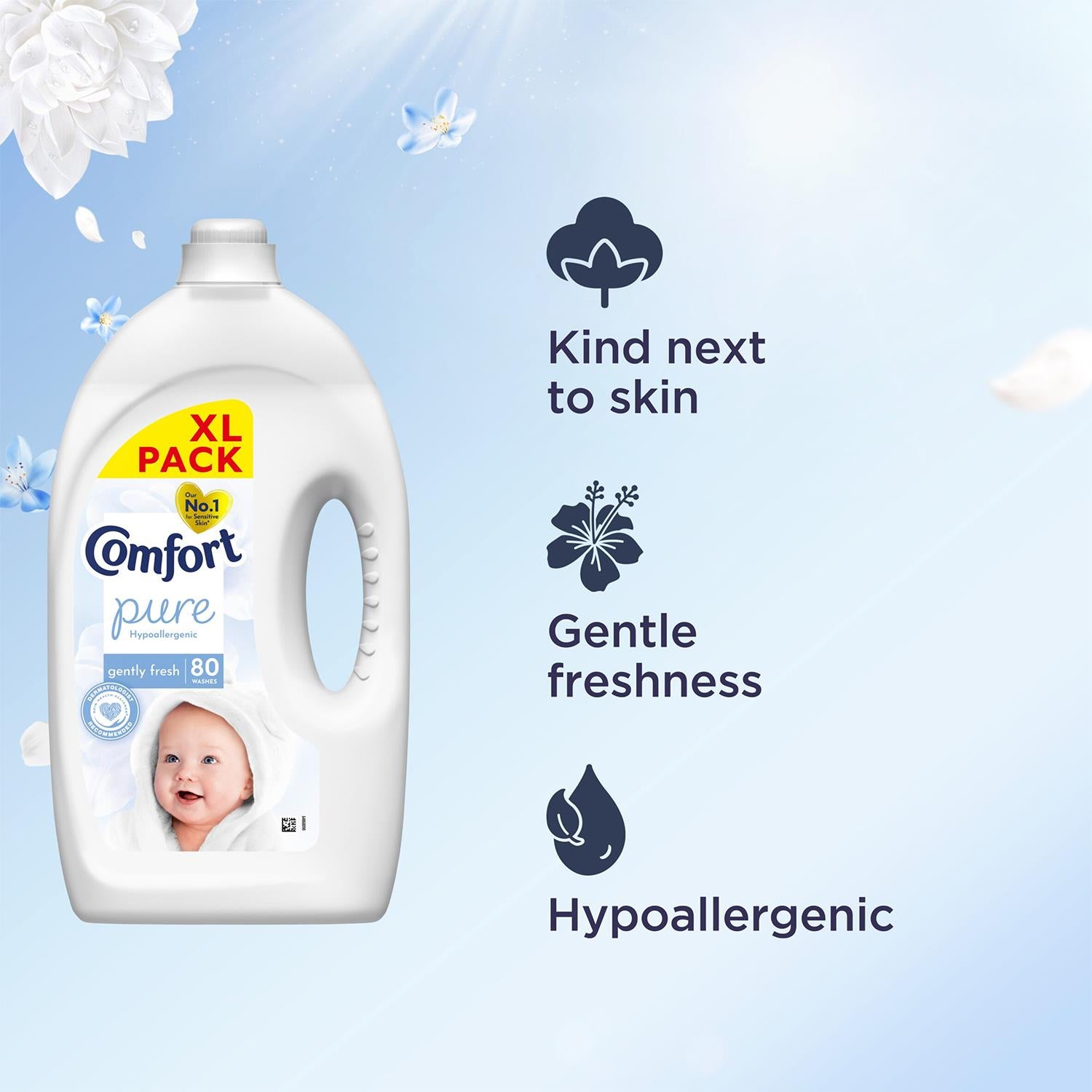 Fabric Conditioner Pure, 4 Pack Of 80 Washes, 2.4 L