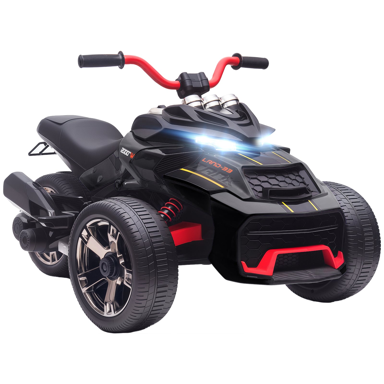 12v Kids Electric Ride On Car, Battery Powered Ride On Atv | Black