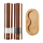 Cooks Professional Stainless Steel Electric Salt & Pepper Mill Set With Base