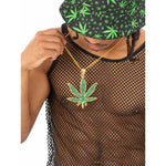 90s Hemp Bling Medallion, Green Diamante