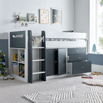 Lacy Storage Mid Sleeper Bed | Single | Grey