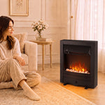Electric Fireplace Stove Freestanding/inset, 1000w/2000w | Black