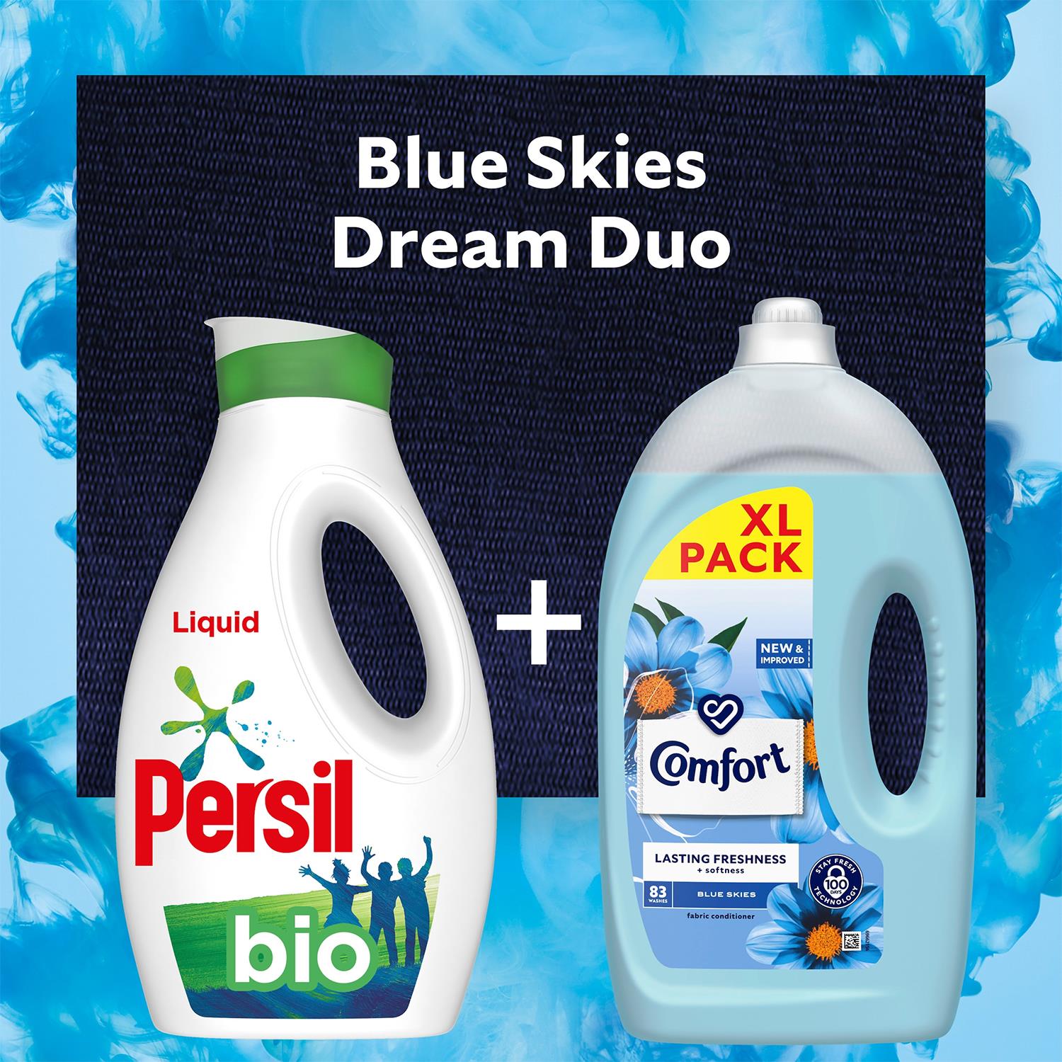 Fabric Conditioner Blue Skies, Dermatologically Tested, 2490ml, 83w | Set of 2