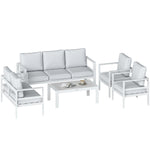 Aluminium Garden Furniture Sofa Set With Olefin Cushions | White