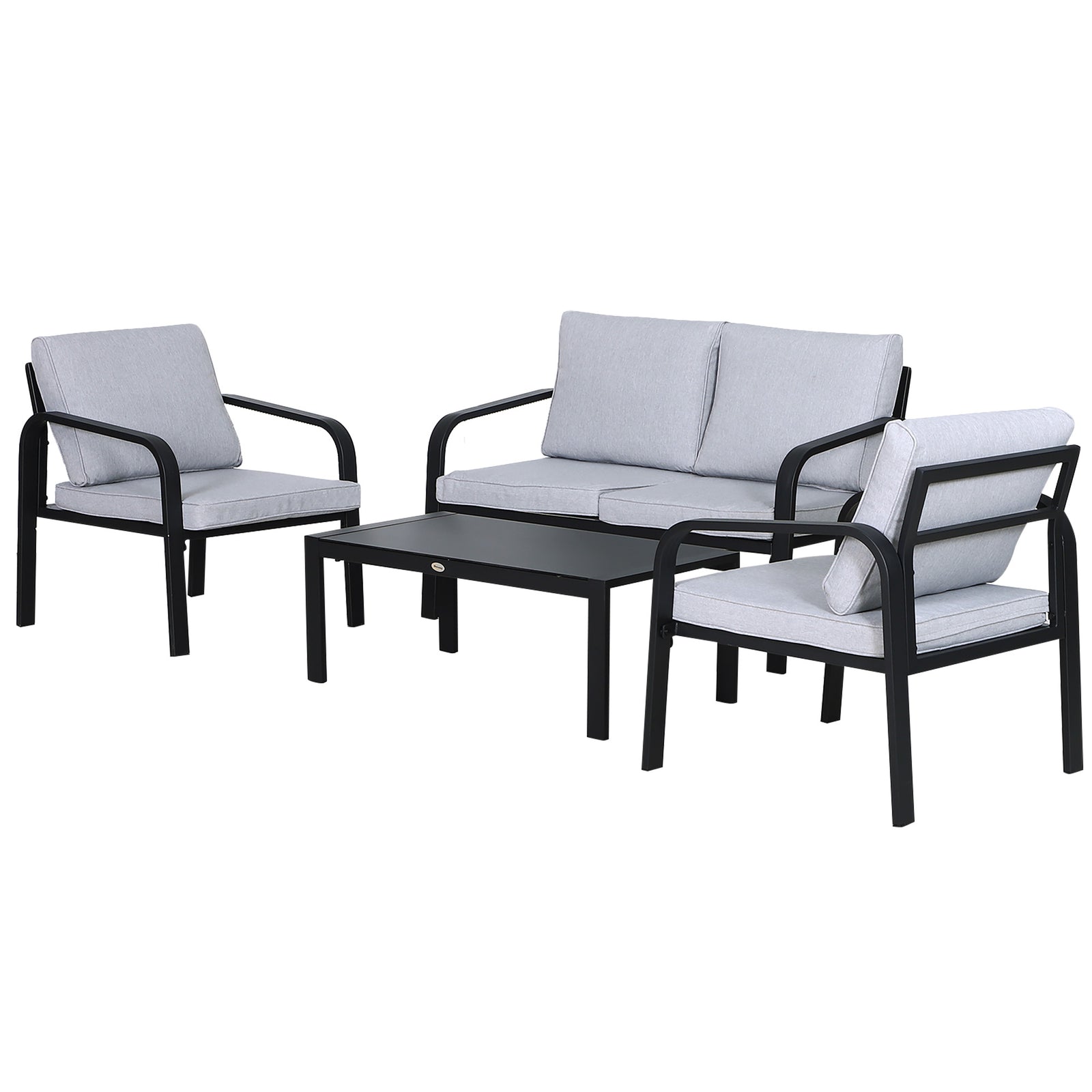 4pcs Garden Sectional Loveseat Set W/ Cushion