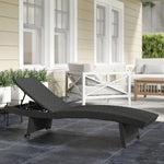 Pe Rattan Sun Lounger With 4-level Adjustable Backrest | Black