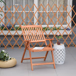 5-position Acacia Wood Chair Folding Recliner Seat