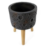 X 24cm Large Lunar Black Planter 35cm