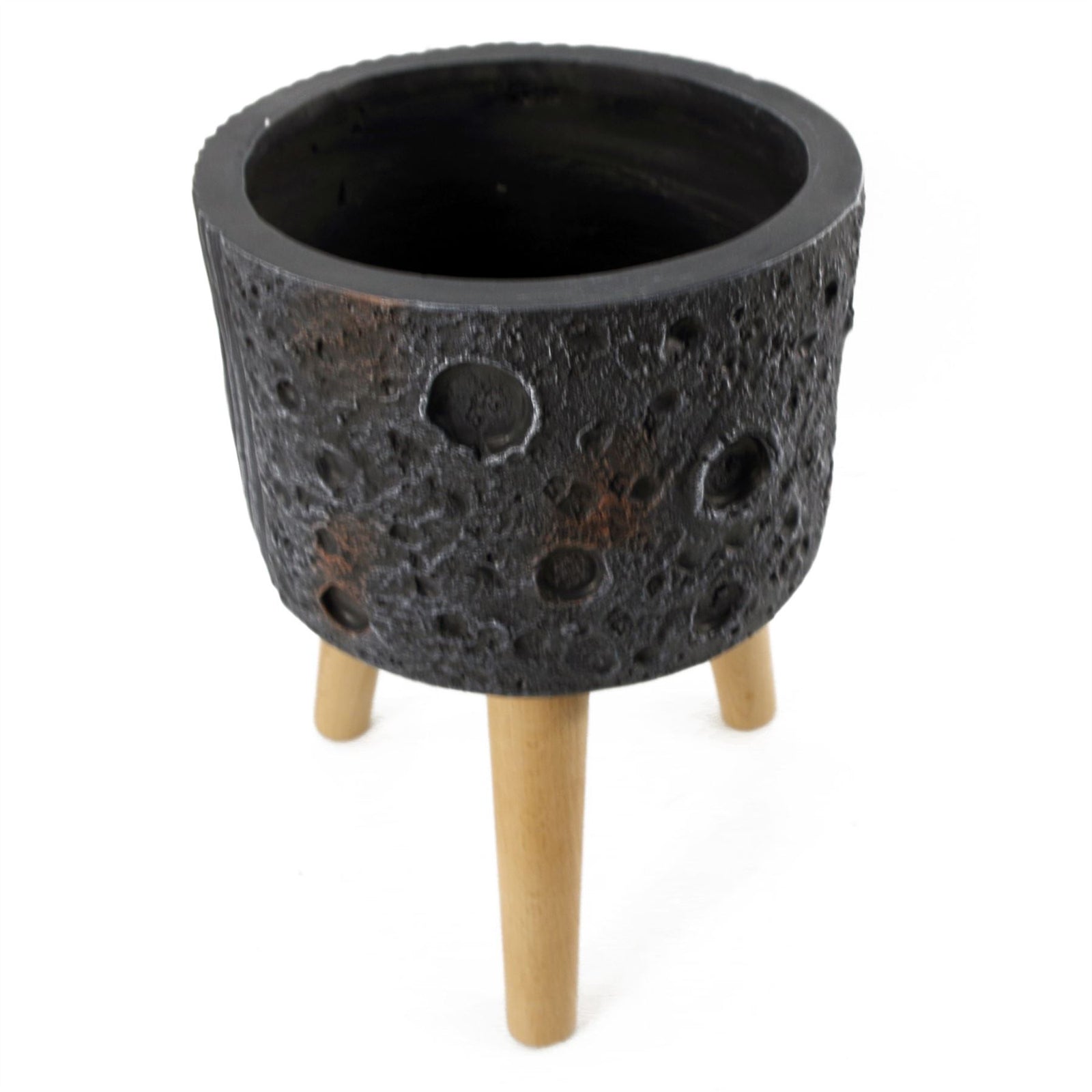 X 24cm Large Lunar Black Planter 35cm