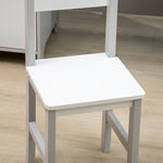 2 Pcs Childrens Table And Chair Set W/board Storage | Grey