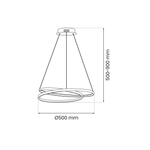 Lucero Designer Led Pendant Lamp Black 48w 50cm Monochromatic Swirl