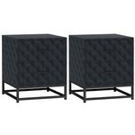 Bedside Table Set Of 2, Nightstand With 2 Drawers Steel Legs | One Size | Black