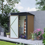 5x3ft Steel Lean-to Shed With Adjustable Shelf Lock & Gloves