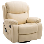 Massage Recliner Manual W/ Footrest Remote | Beige
