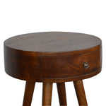 Solid Wood Nordic Chestnut Circular Bedside