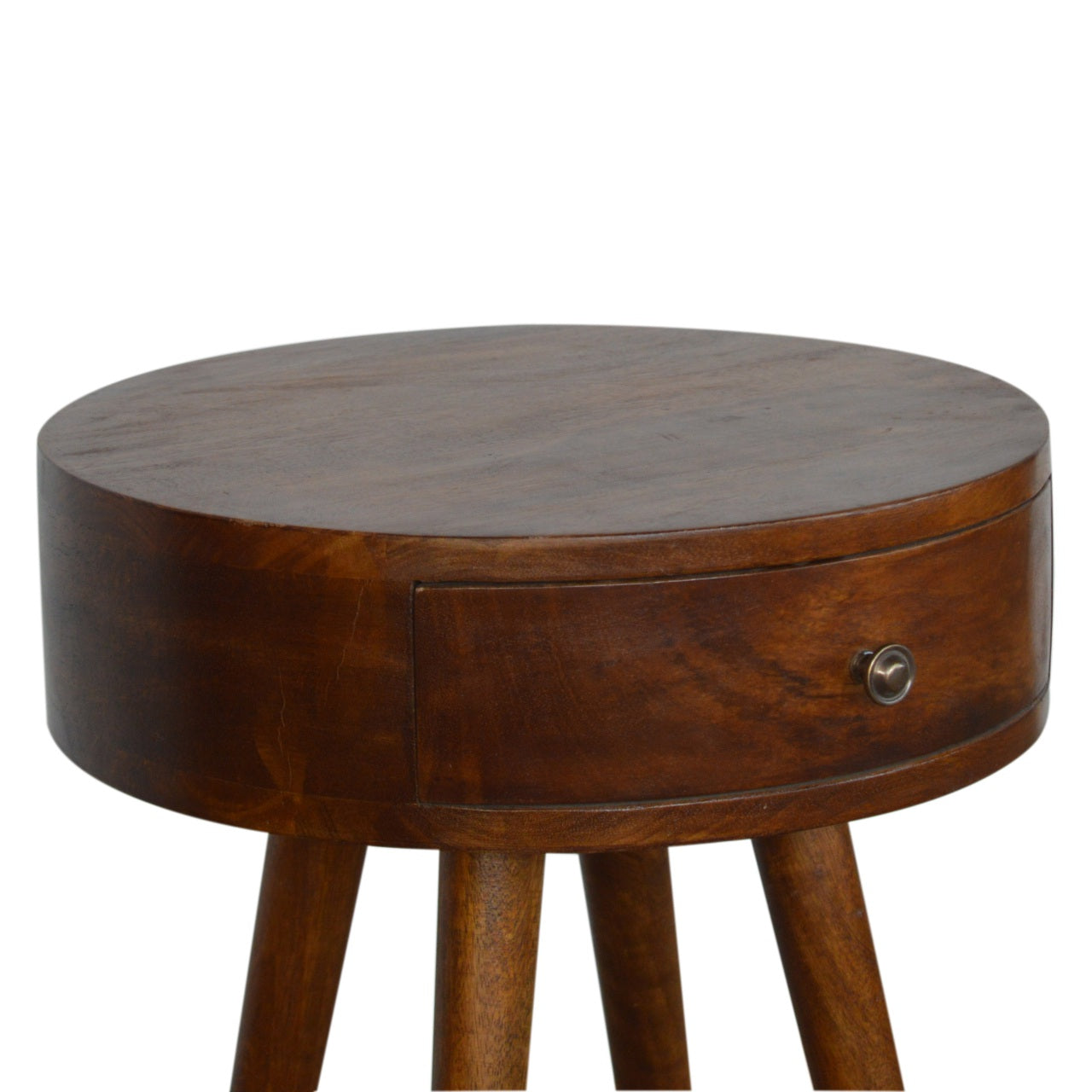 Solid Wood Nordic Chestnut Circular Bedside