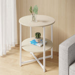Small Round Coffee Table With 2 Tier | White