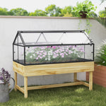 Raised Garden Bed W/ Cold Frame Greenhouse W/ Polycarbonate
