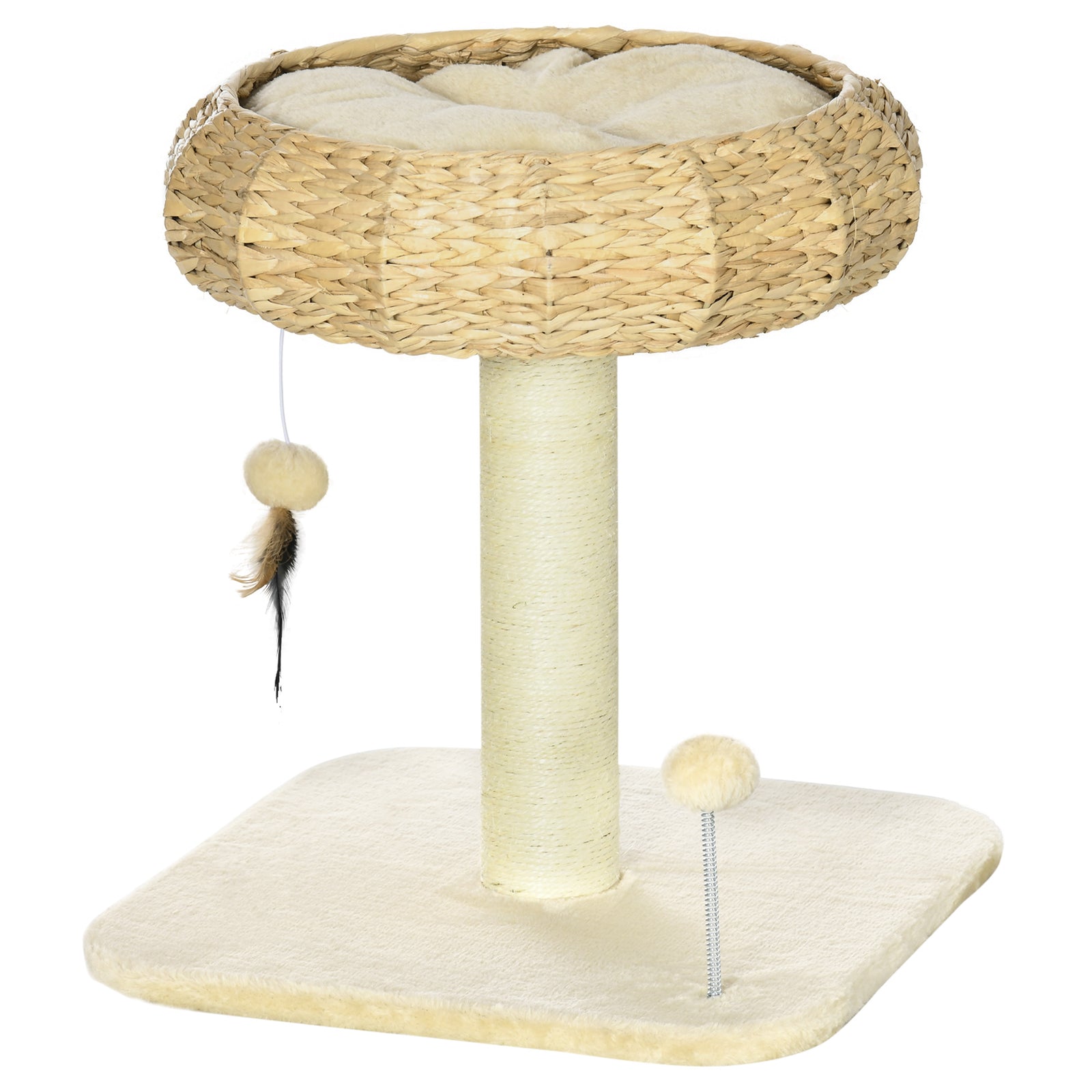 51cm Cat Activity Centre W/ Top Bed, Toy Ball, Sisal Scratching Post