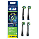 Cross Action Black Clean Maximiser Replacement Toothbrush Head, Pack Of 4