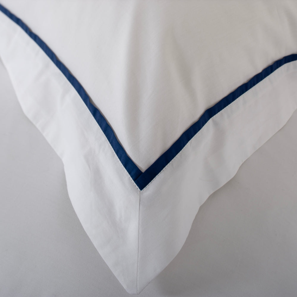 Hampstead Duvet Cover Set – 200 Thread Count 100% Cotton With Oxford Pillowcases & Inserted Ribbon | Double | Blue