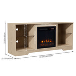 Tv Stand Electric Fireplace Adjustable Flame With Remote Control