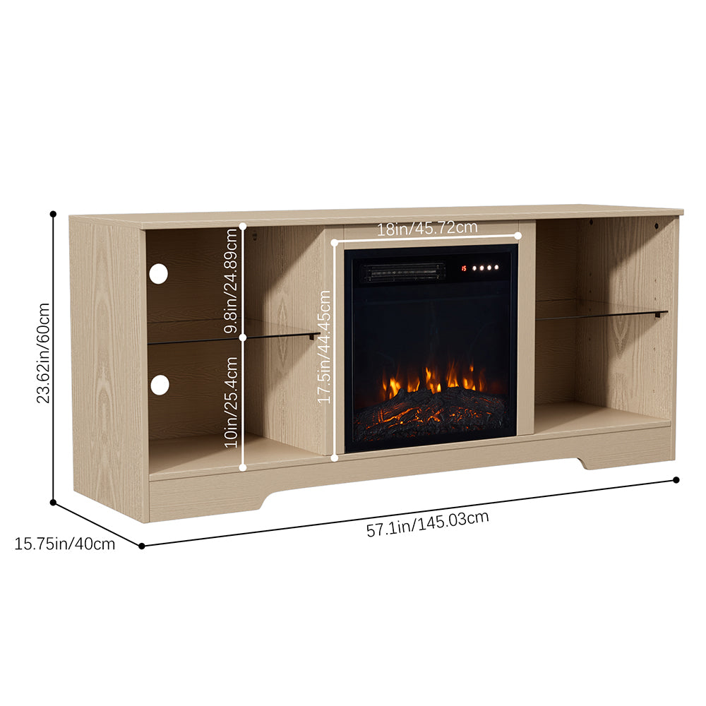 Tv Stand Electric Fireplace Adjustable Flame With Remote Control