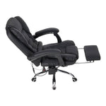 Black Pvc Executive Office Chair – High Back, Reclining 135°, Adjustable Gas Lift, Footrest, 360° Swivel, 7-point Massage