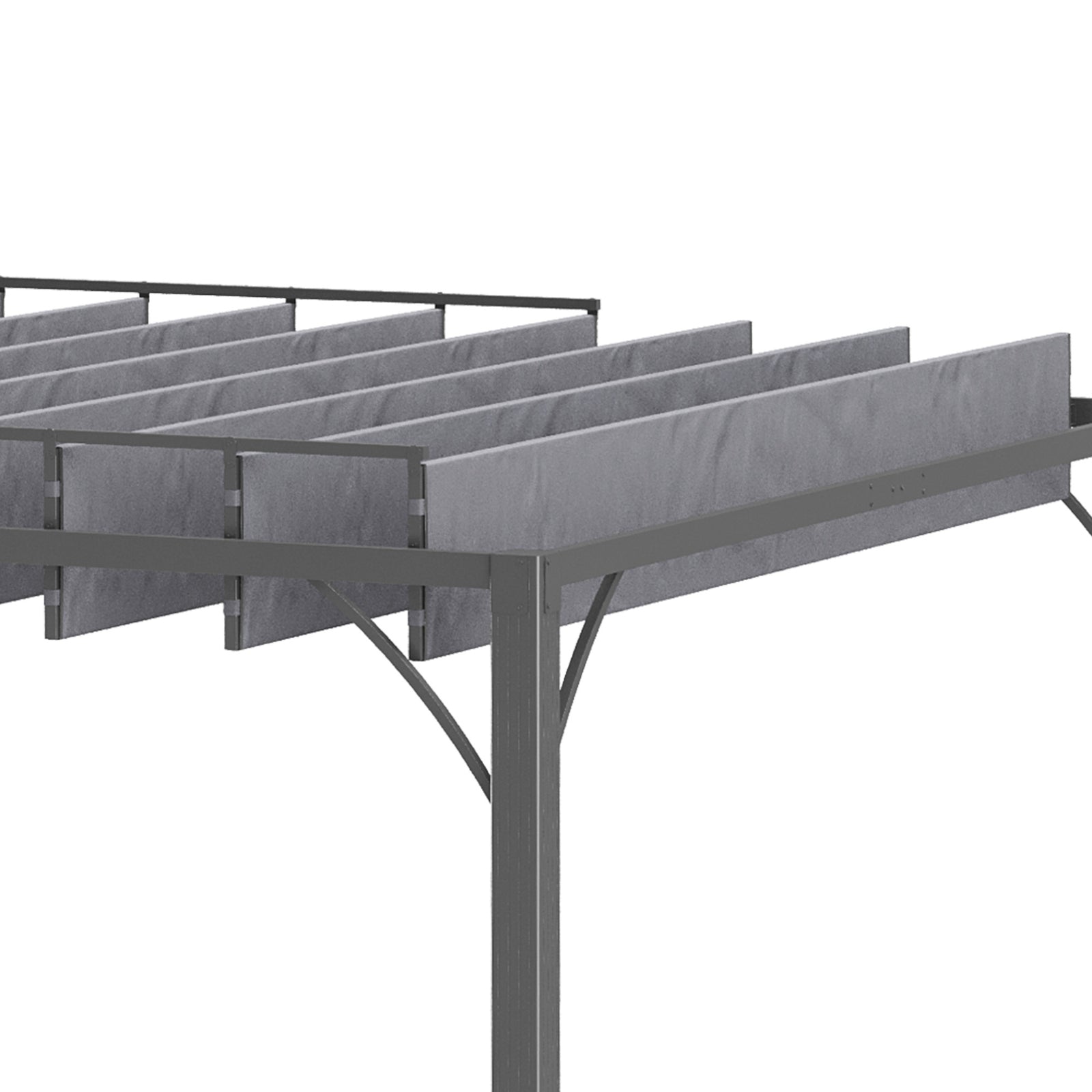 4 X 3(m) Outdoor Louvered Metal Pergola W/ Retractable Roof