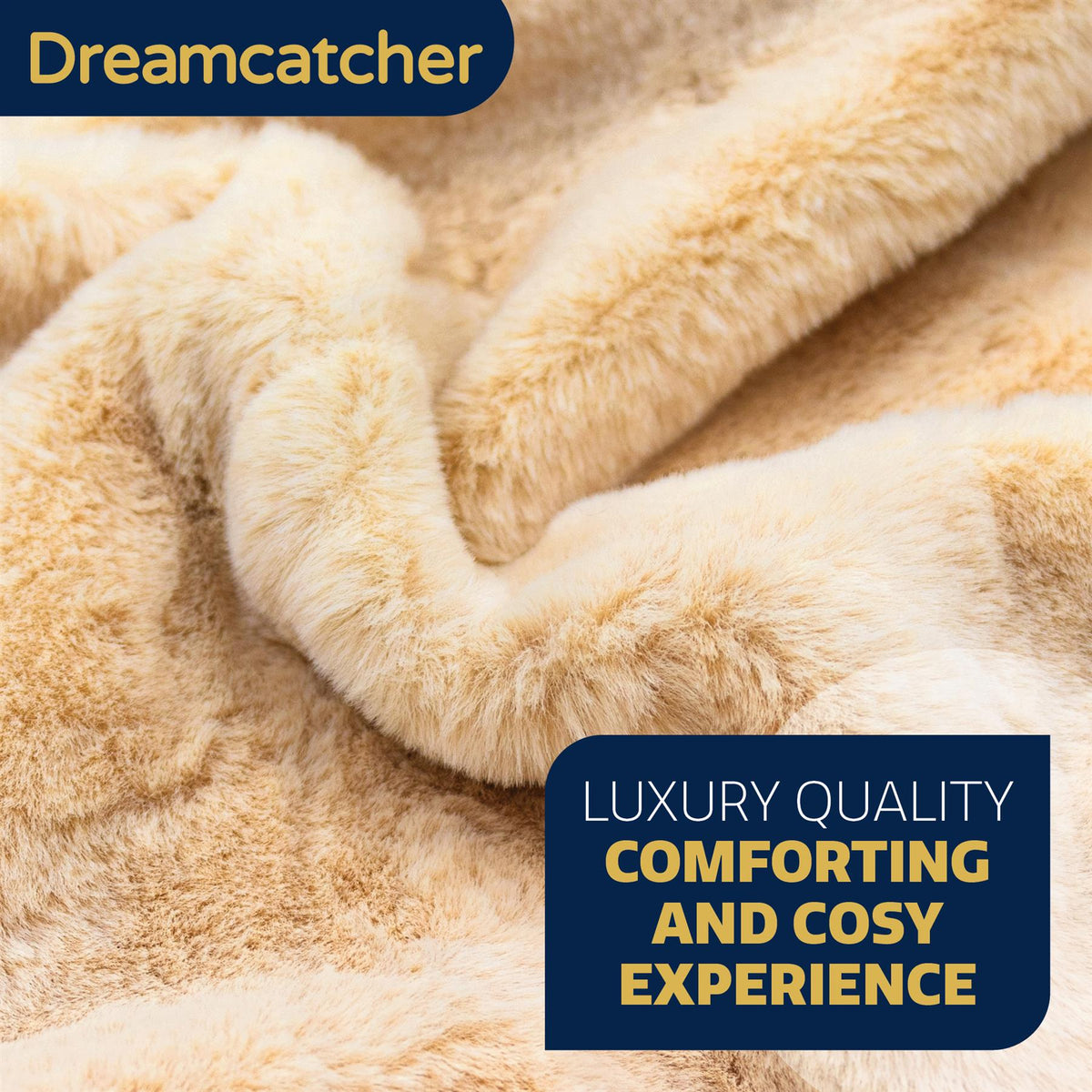 Heated Throw Faux Fur Electric Blanket 160 X 130cm Thermal Blanket & Timer 9 Heat Settings | Double | Cream