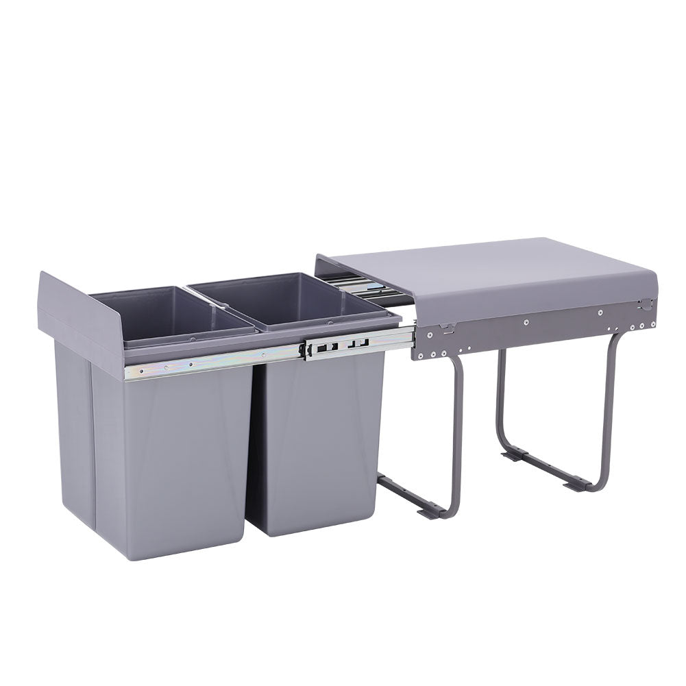20l+20l Under-cabinet Trash Bin With Smooth Metal Runners