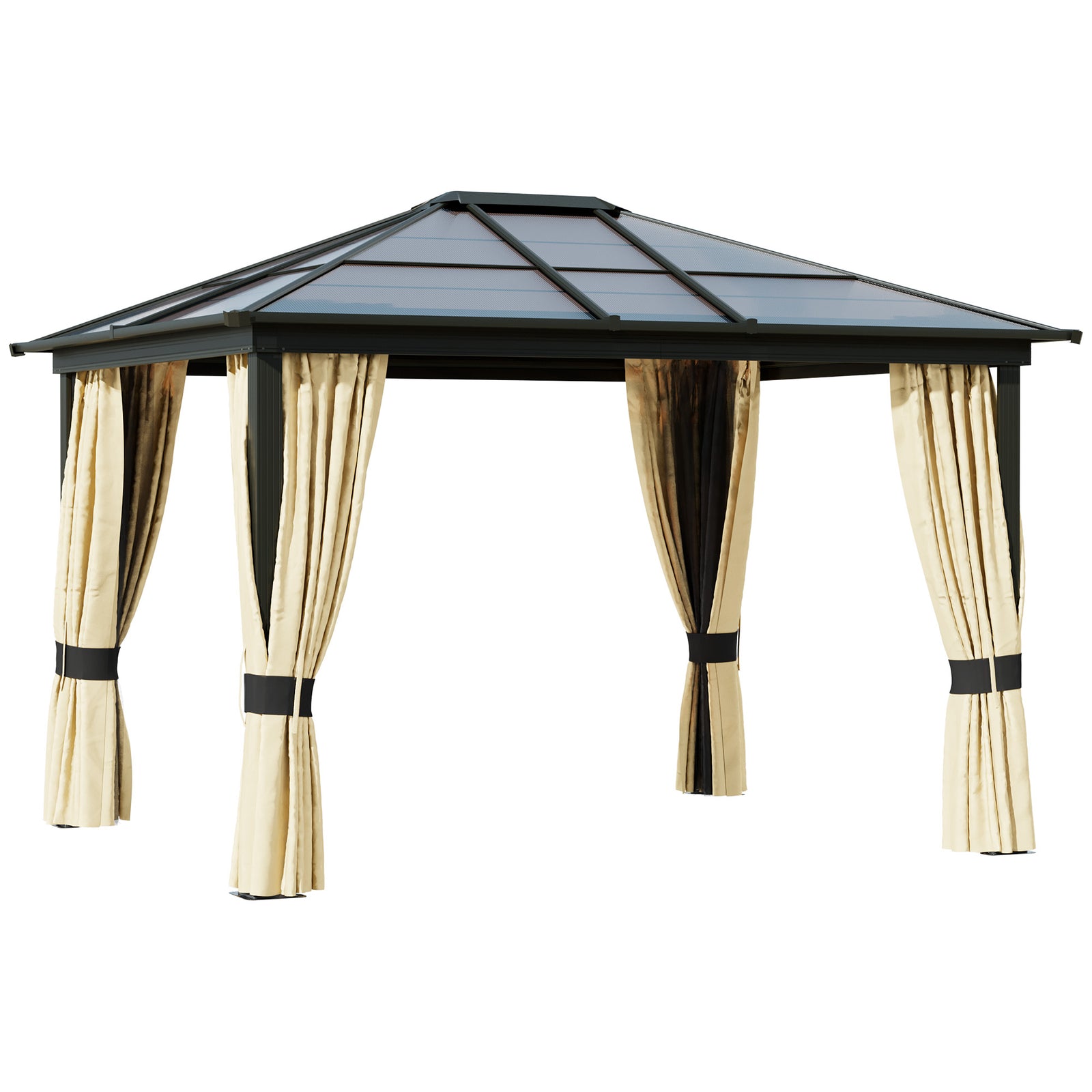 Garden Gazebo Tent With Magnet Led Solar Light Sunshade