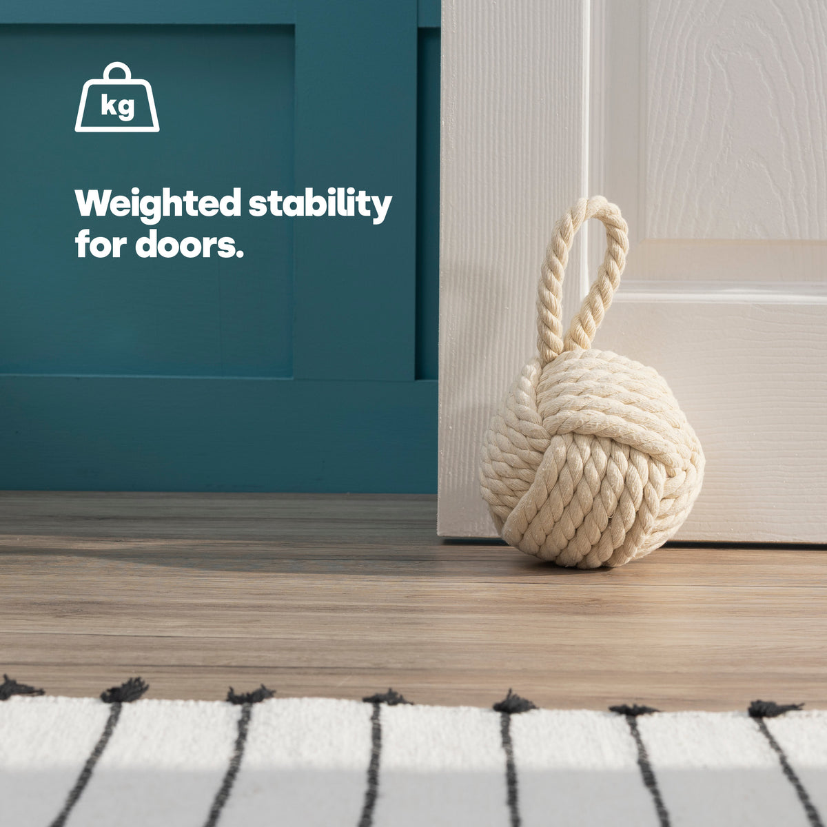 Livivo Weighted Rope Knot Door Stopper With Carry Handle