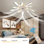Striped Ceiling Fan Light 30.7 Inch Led With 3-color Dimming, Reversible Quiet Motor, 6-speed, 2.4g App & Remote Control, Sleep Timer | White
