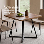 Dining Table Square Dining Table 80cm 25mm Metal Frame Mdf Walnut | Brown