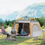 Instant 2/3/4 Person Dome Tent, Hexagonal | Light Grey