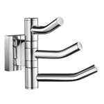 Chrome Swivel Swing Arm Triple Towel Hook Wall Mounted | Polished Chrome
