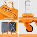 55x35x20cm Cabin Carry On Suitcase Hard Shell Overhead Luggage 100+ Airlines Approved | Cabin | Orange