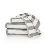 Boston Striped Towels – Vibrant, Soft & Absorbent 100% Cotton Luxury | Bath Towel | Silver