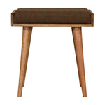 Solid Mango Wood Multi Tweed Tray Style Footstool