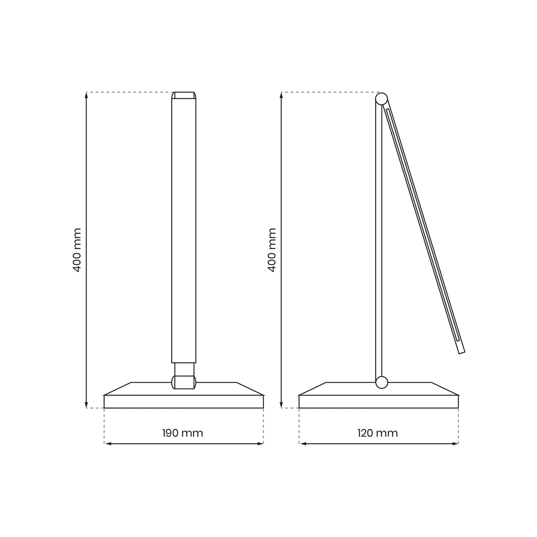 Vario Designer Desk Lamp Wireless Phone Charging Adjustable Dimmable Great For Home Office | Black