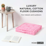 Cotton Plain Floor Cushion | 50cm x 50cm | Pink