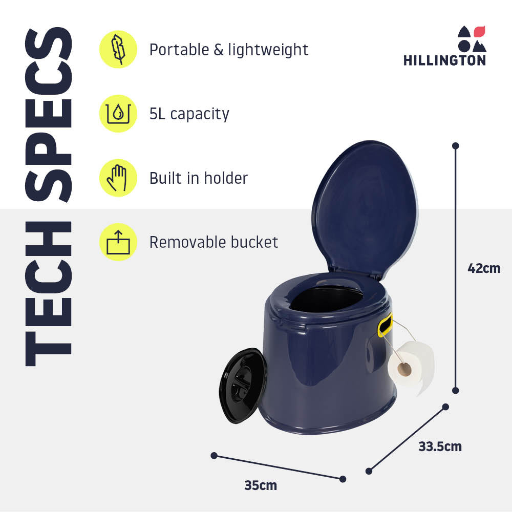 Hillington Portable Outdoor Toilet With Lid