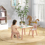Kids Table And Chairs, Children Desk With 2 Chairs | Pink