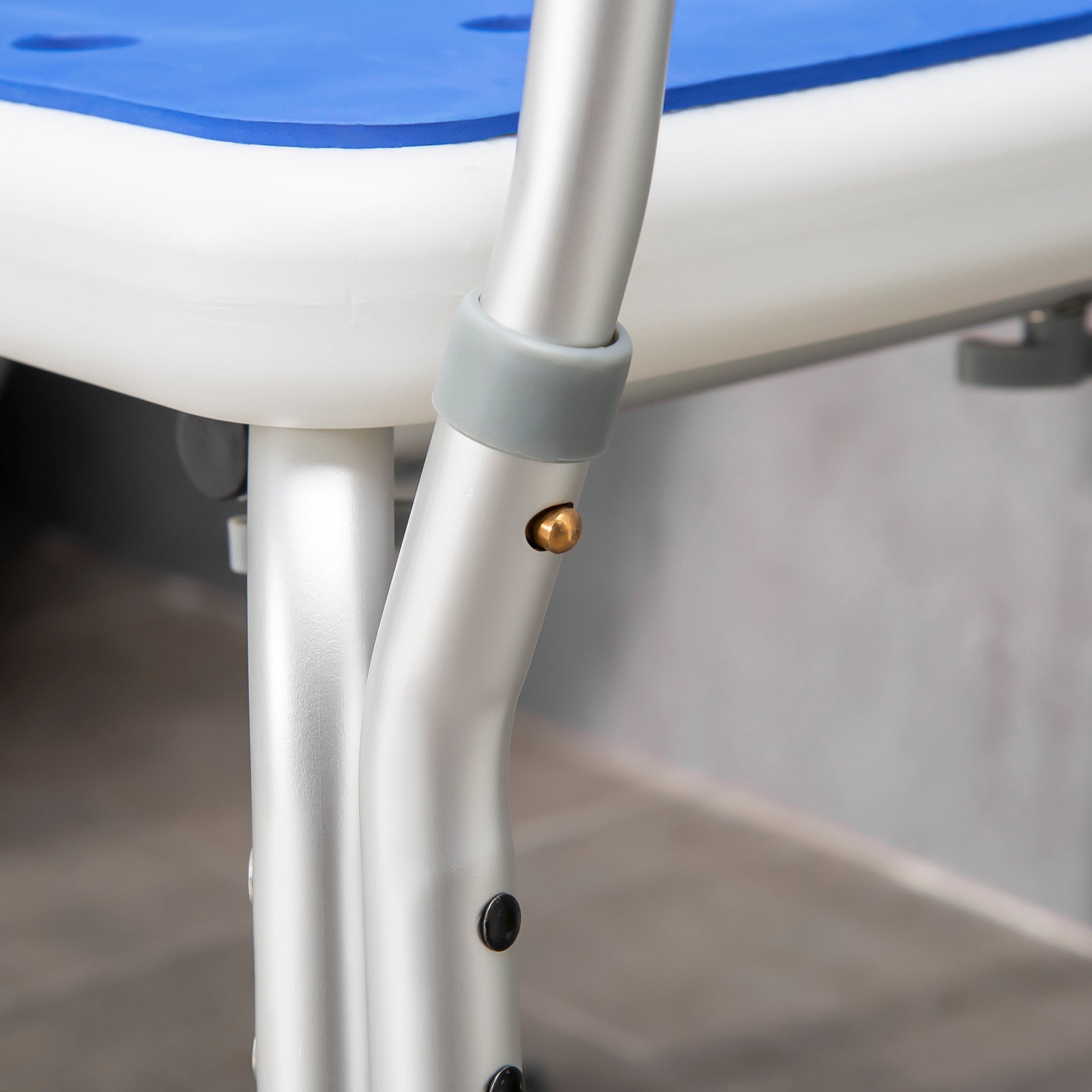 Eva Padded Shower Stool With Back And Arms Foot Pads | One Size | Blue