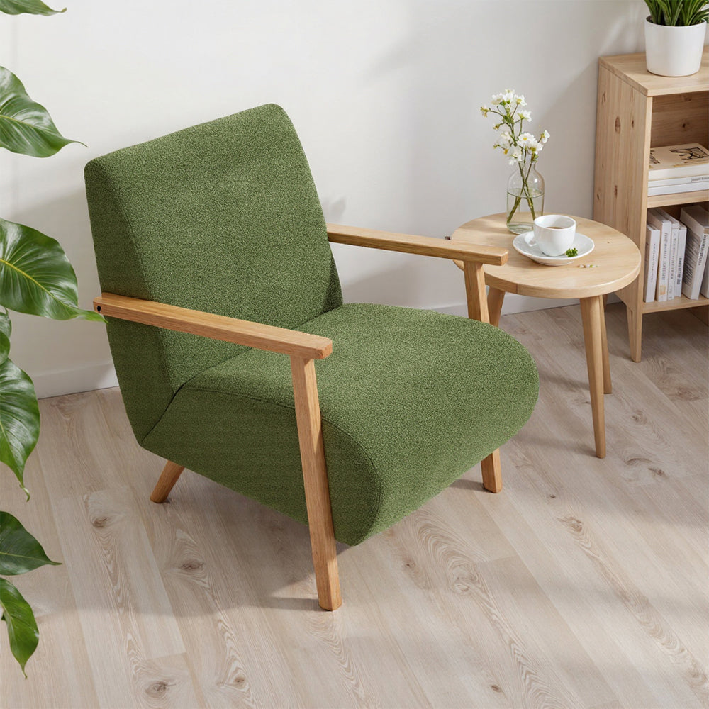 Chenille Upholstered Armchair | Green