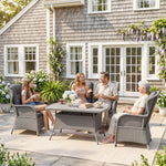 4 Pcs Outdoor Rattan Sofa Set, Wicker Sectional Sofa Set