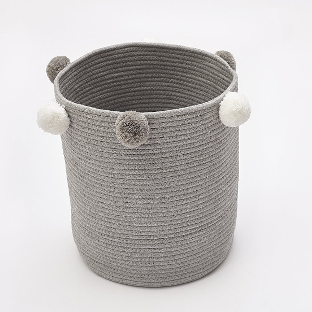 Cotton Rope Basket Woven Laundry Blanket Toy Basket Organizer | Grey