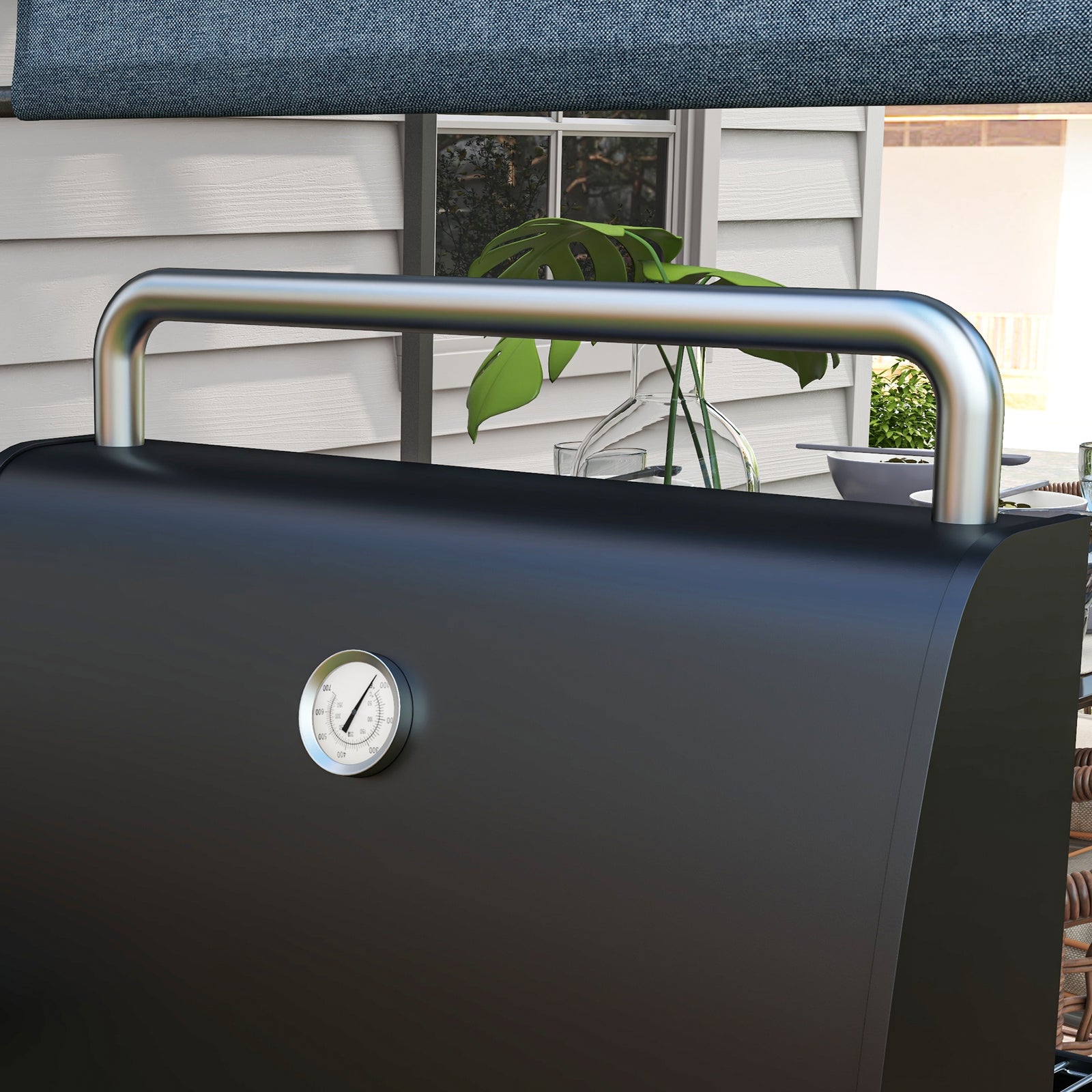 Charcoal Bbq Grill With Shelve, Portable Bbq Trolley Smoker