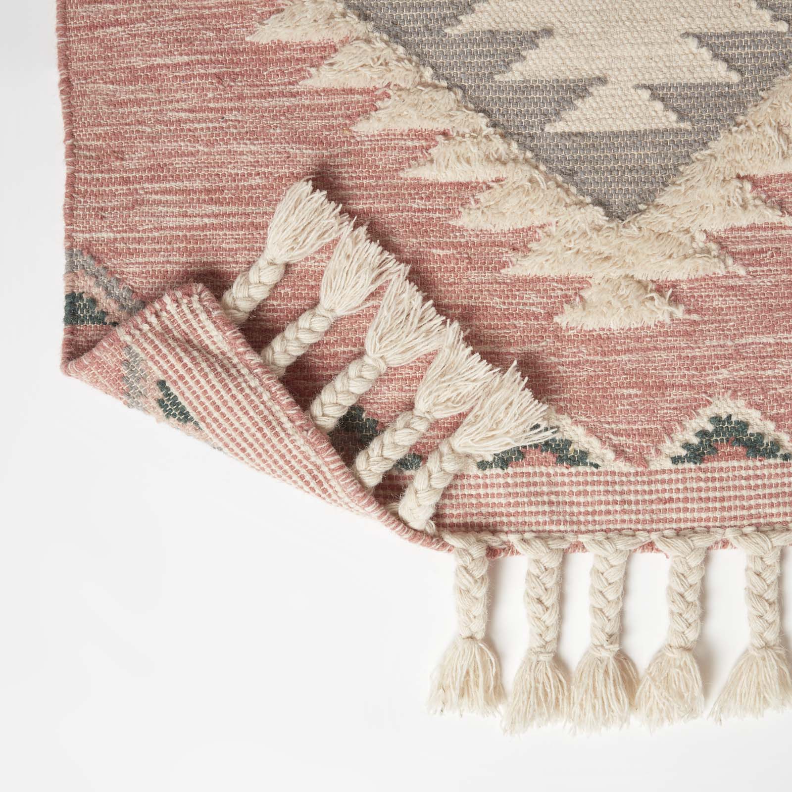 Pali Pink Kilim Wool Rug | 120cm x 180cm | Pink